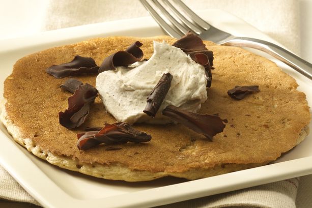 Mocha Cappuccino Pancakes with Cinnamon Whipped Cream