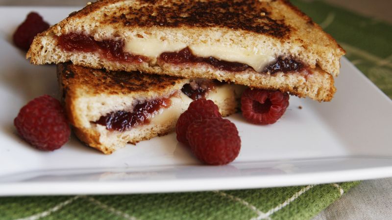Raspberry, Brie and Blue Grilled Cheese