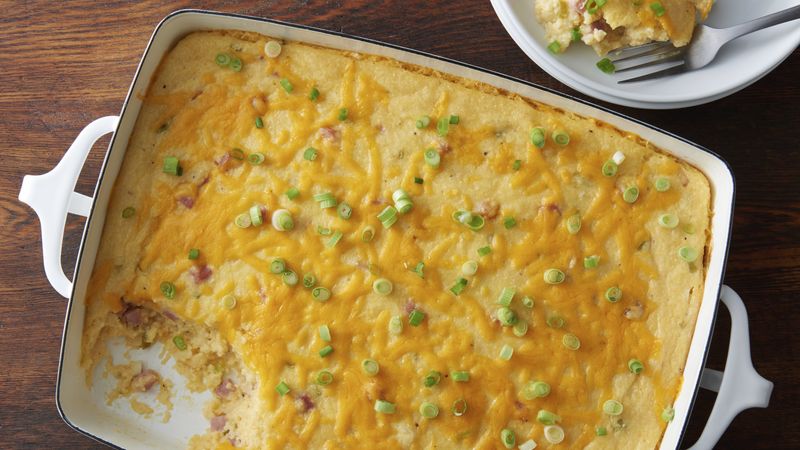 Loaded Ham and Cheese Grits Casserole