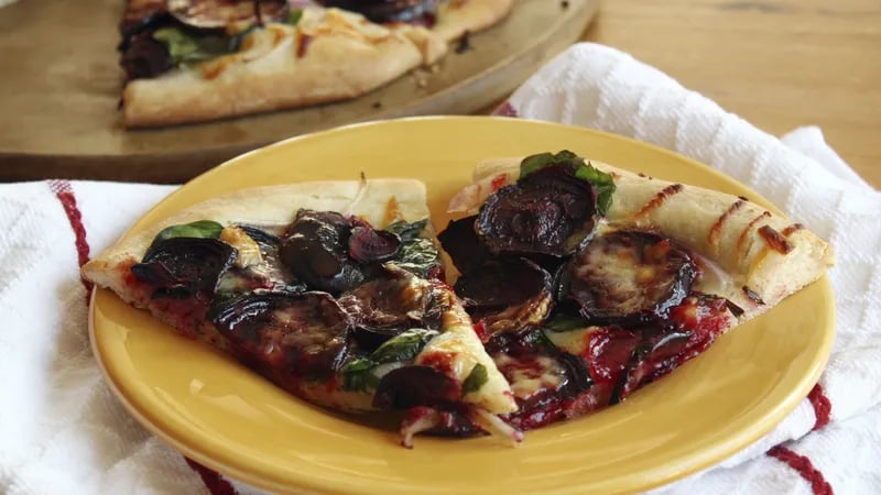 Roasted Beet and White Cheddar Pizza