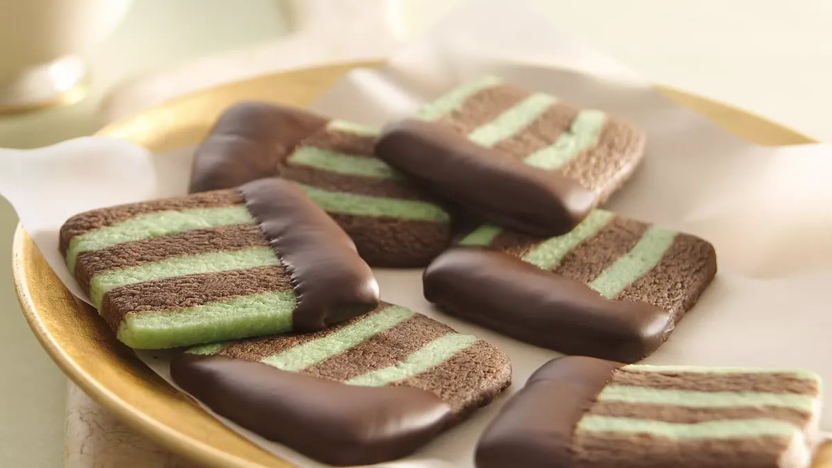 Chocolate-Mint Layered Cookie Slices