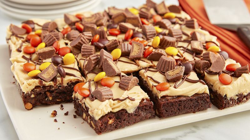 Peanut Butter Candy-Topped Brownies