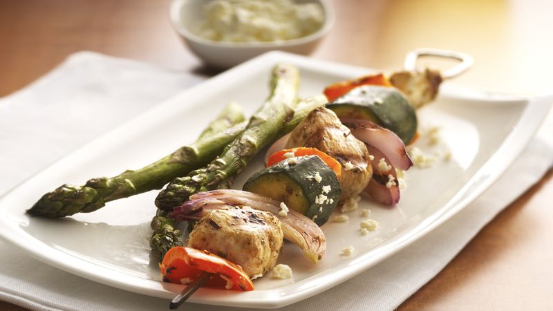 Mediterranean Chicken-Vegetable Kabobs