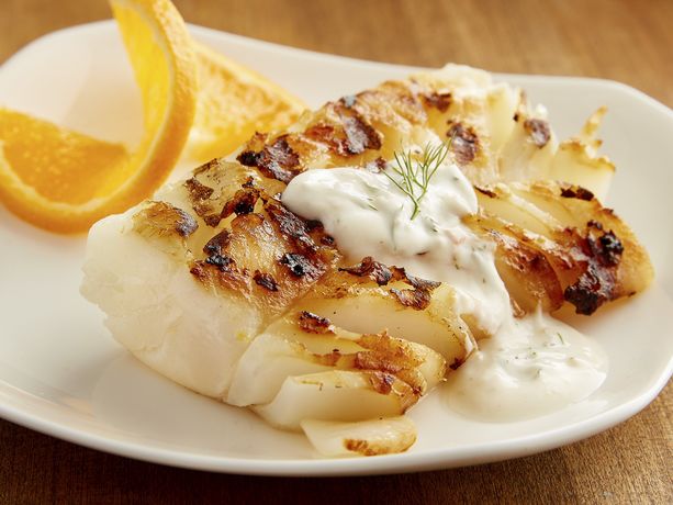 Grilled Cod with Citrus Dill Sauce