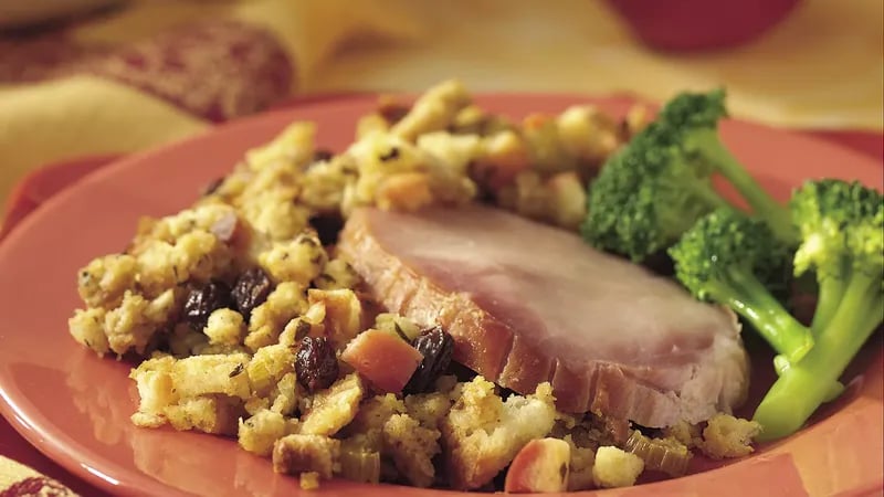 Pork Chops with Apple-Sage Stuffing