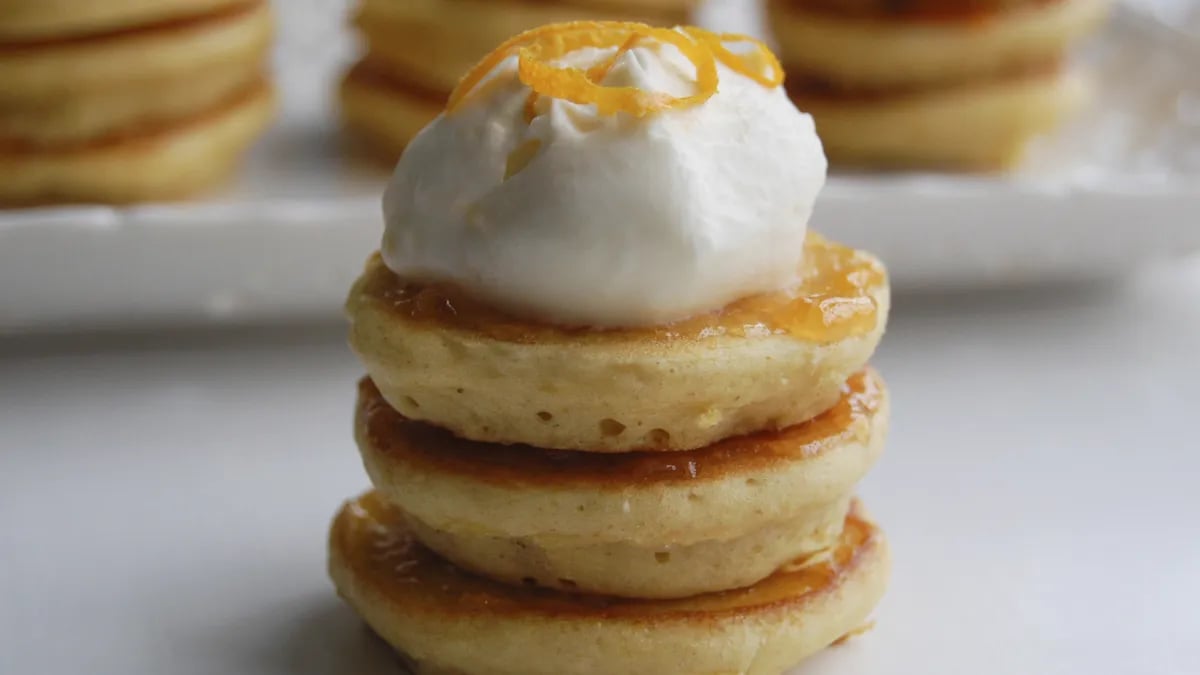 Mini Mimosa Pancake Stacks