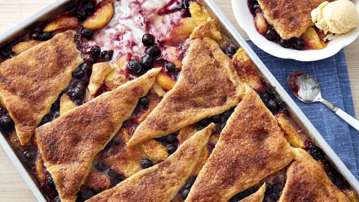 Peach-Blueberry Crescent-Topped Sheet-Pan Dessert