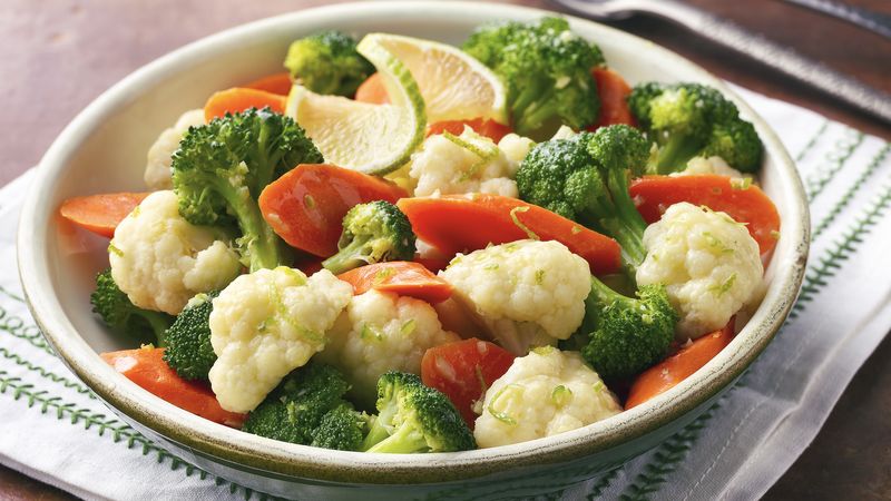 Steamed Vegetables with Chile-Lime Butter Recipe - BettyCrocker.com