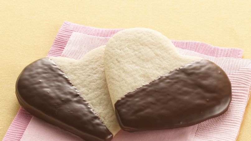 Chocolate-Dipped Heart Cookies