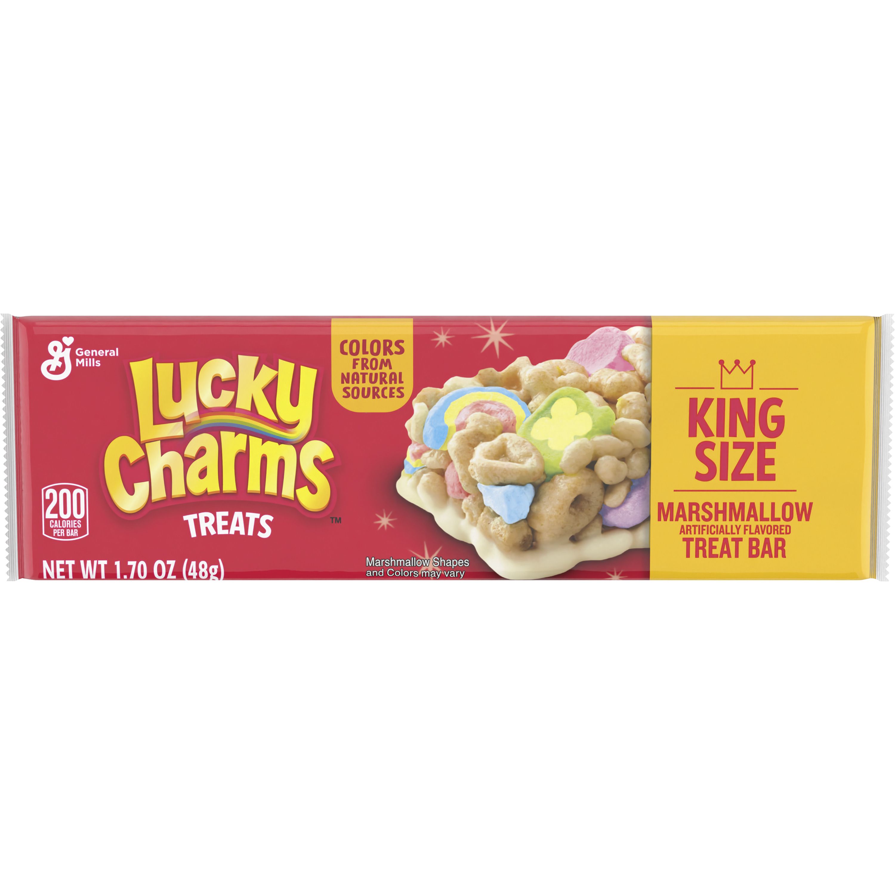 Front - 3D Lucky Charms(TM) Treat Bars King Size Marshmallow (12 ct) 1.7 oz