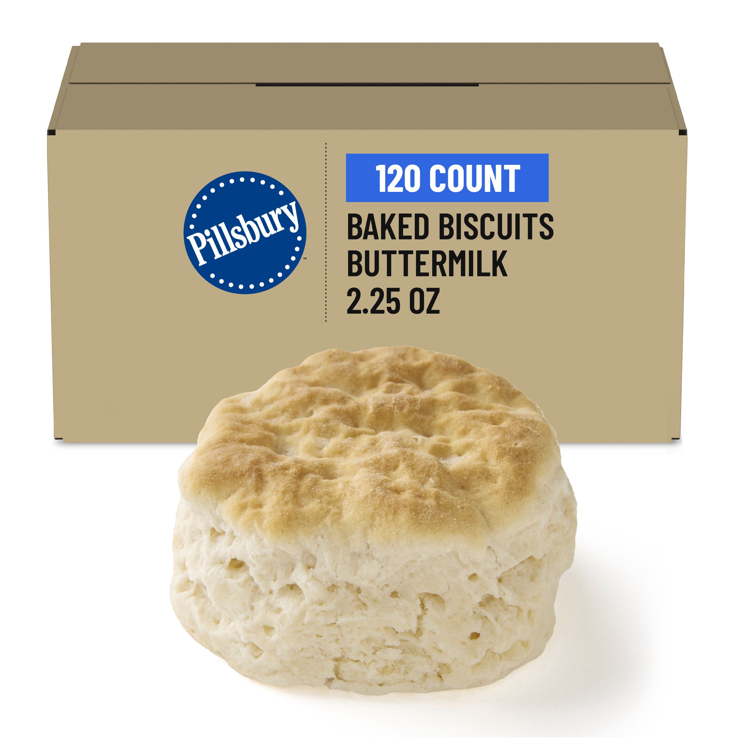  Case Optimized Hero Pillsbury Frozen Baked Biscuits Bulk Buttermilk (120 ct) 2.25 OZ
