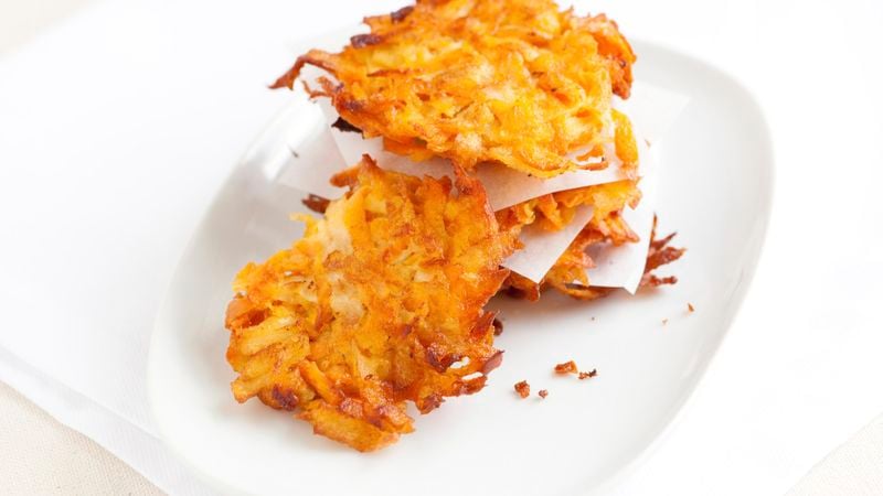 Easy Peasy Sweet Potato & Potato Pancakes Recipe (Latkes)