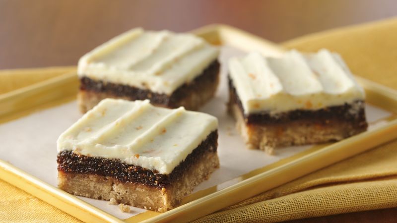 Cinnamon Fig Bars with Orange Buttercream Frosting