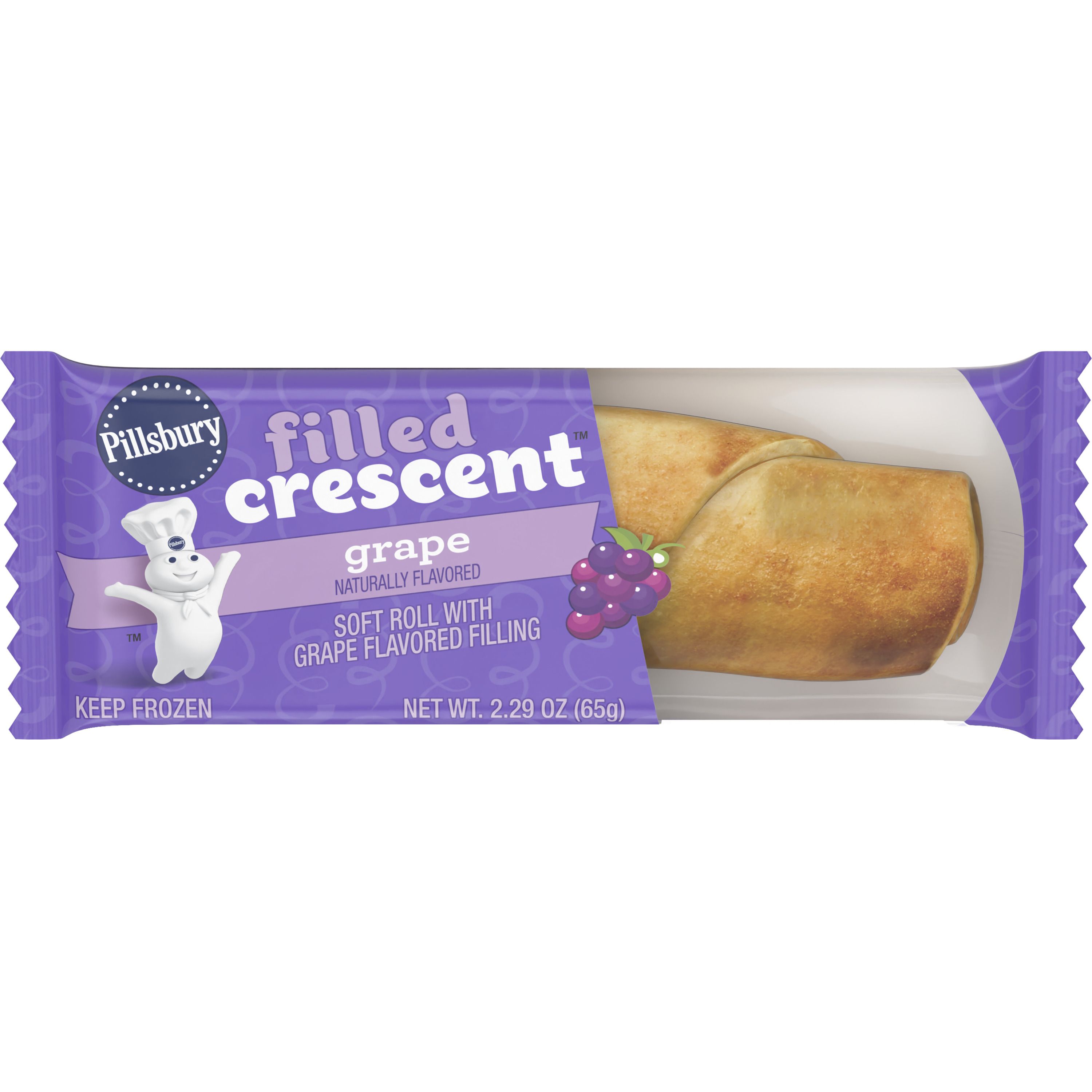 Front - 3D Pillsbury(TM) Frozen Filled Crescent Grape 2.29 oz