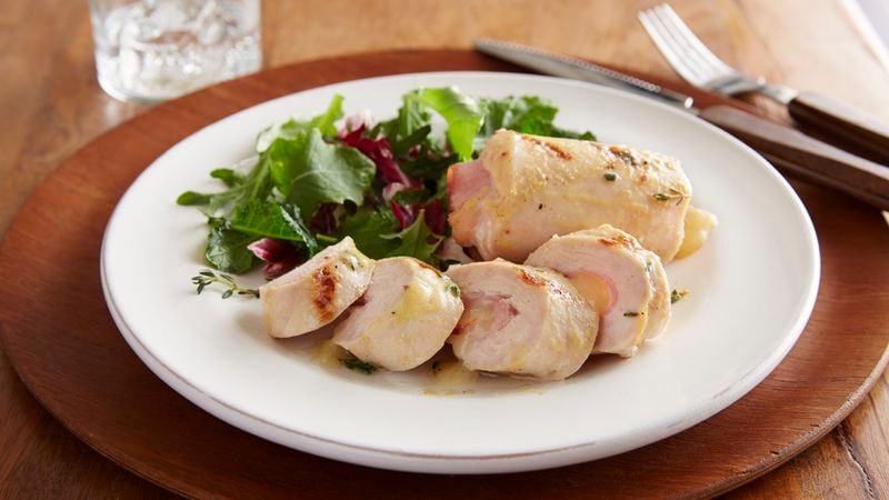 Grilled Ham- and Swiss-Stuffed Chicken Breasts