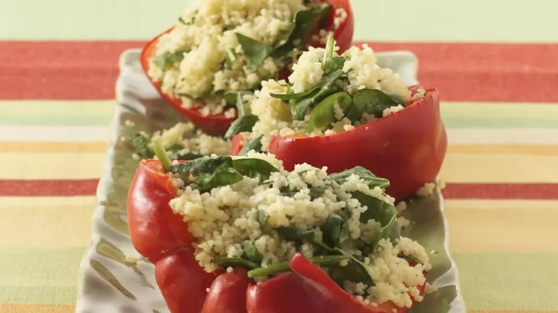 Couscous-Stuffed Red Bell Peppers