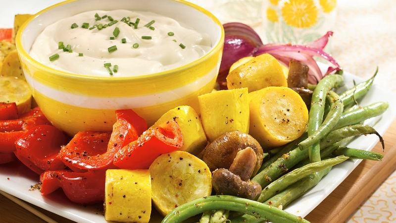 Roasted Vegetables with Spicy Aïoli Dip