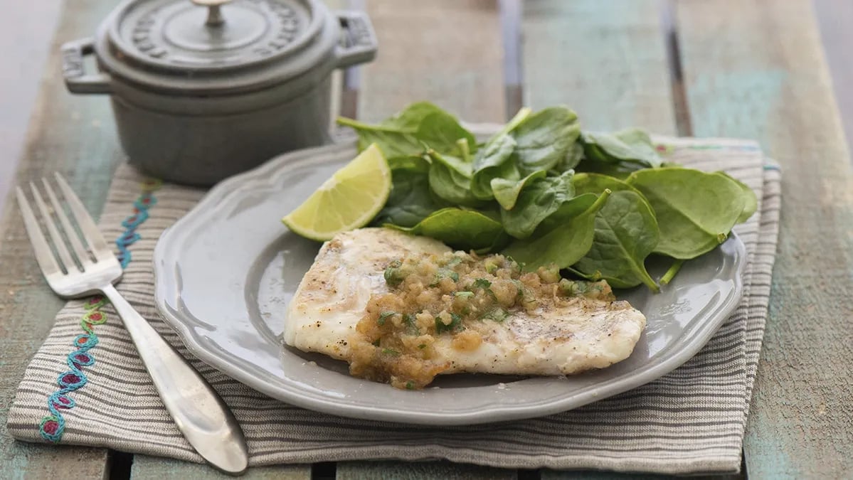 White Fish in Garlic Sauce