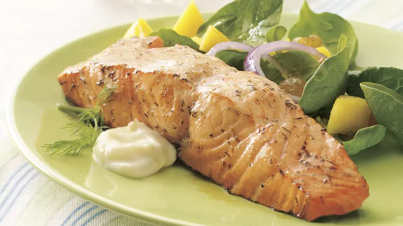 Grilled Salmon with Fresh Lime Cream