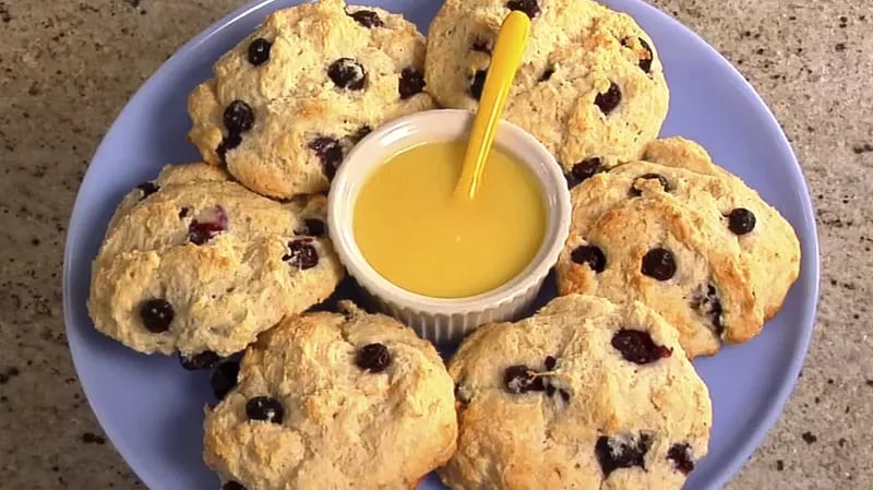 Blueberry Scones with Lemon Glaze