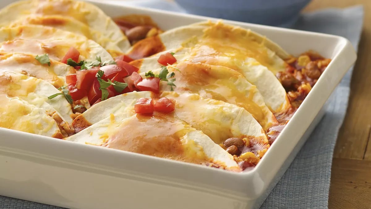 No-Roll Mexican Rice Enchiladas