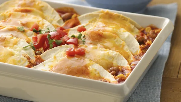 No-Roll Mexican Rice Enchiladas