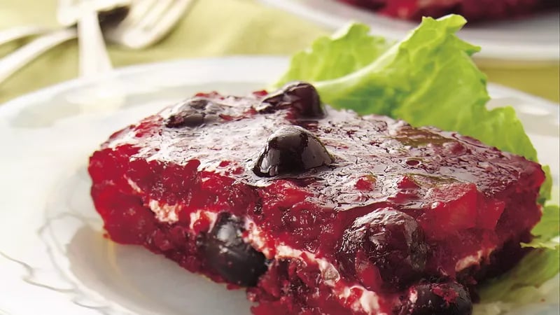 Cherry-Cream Cheese Layered Gelatin Salad