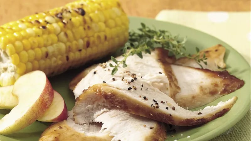 Grilled Turkey Breast with Honey-Apple Glaze