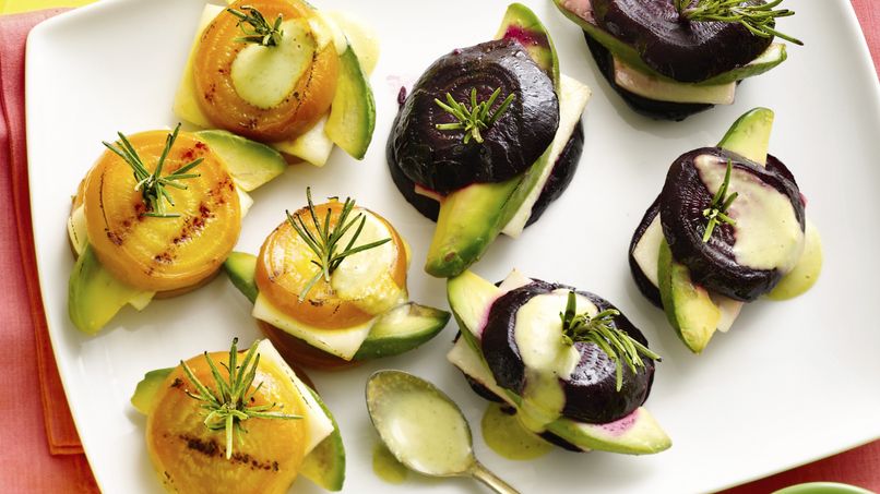 Grilled Beets with Panela Cheese and Avocado