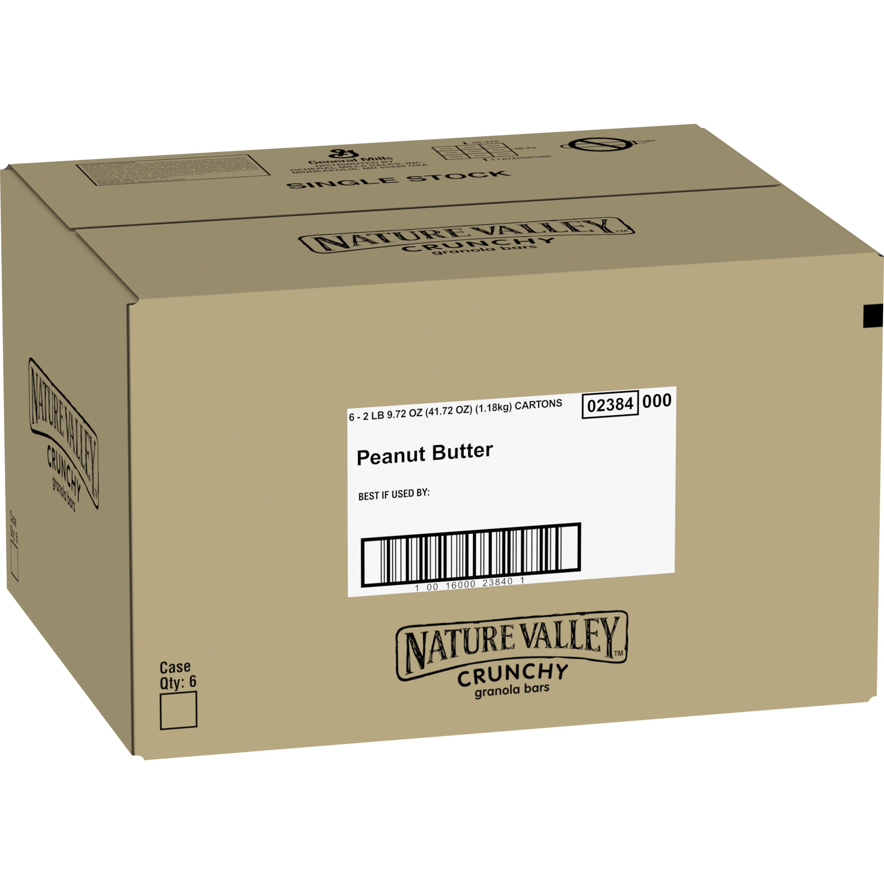 Case - Left Front 3D Nature Valley Granola Bars Double Bar Pouch Peanut Butter 168/1.49 OZ