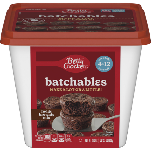 Betty Crocker Batchables Fudge Brownie Mix, Mix and Bake 4 to 12 per batch, 29.5 oz. - Front