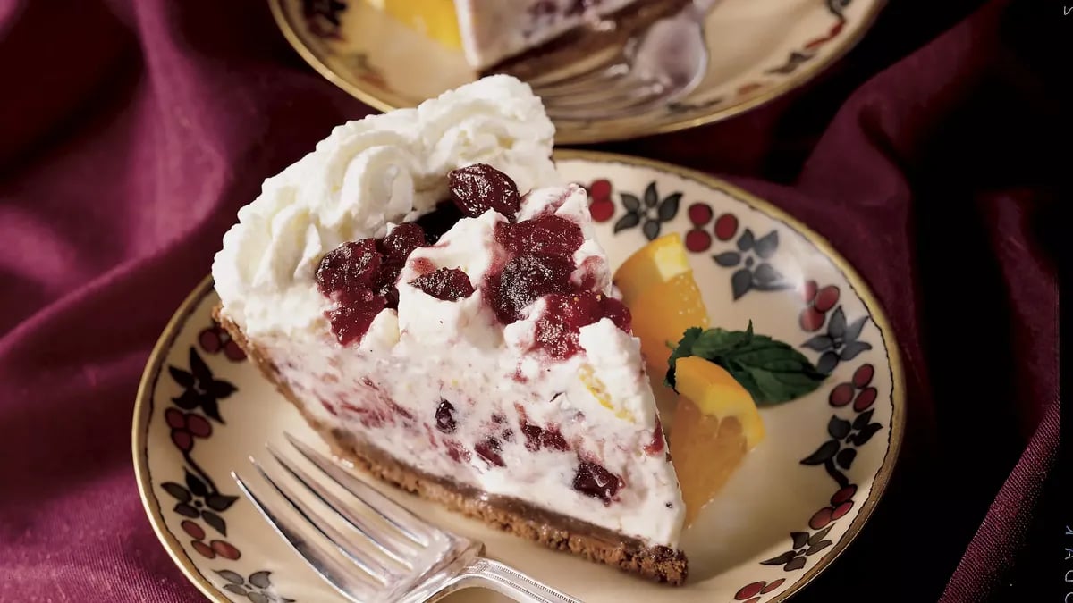 Double Chocolate Cranberry Mousse Pie