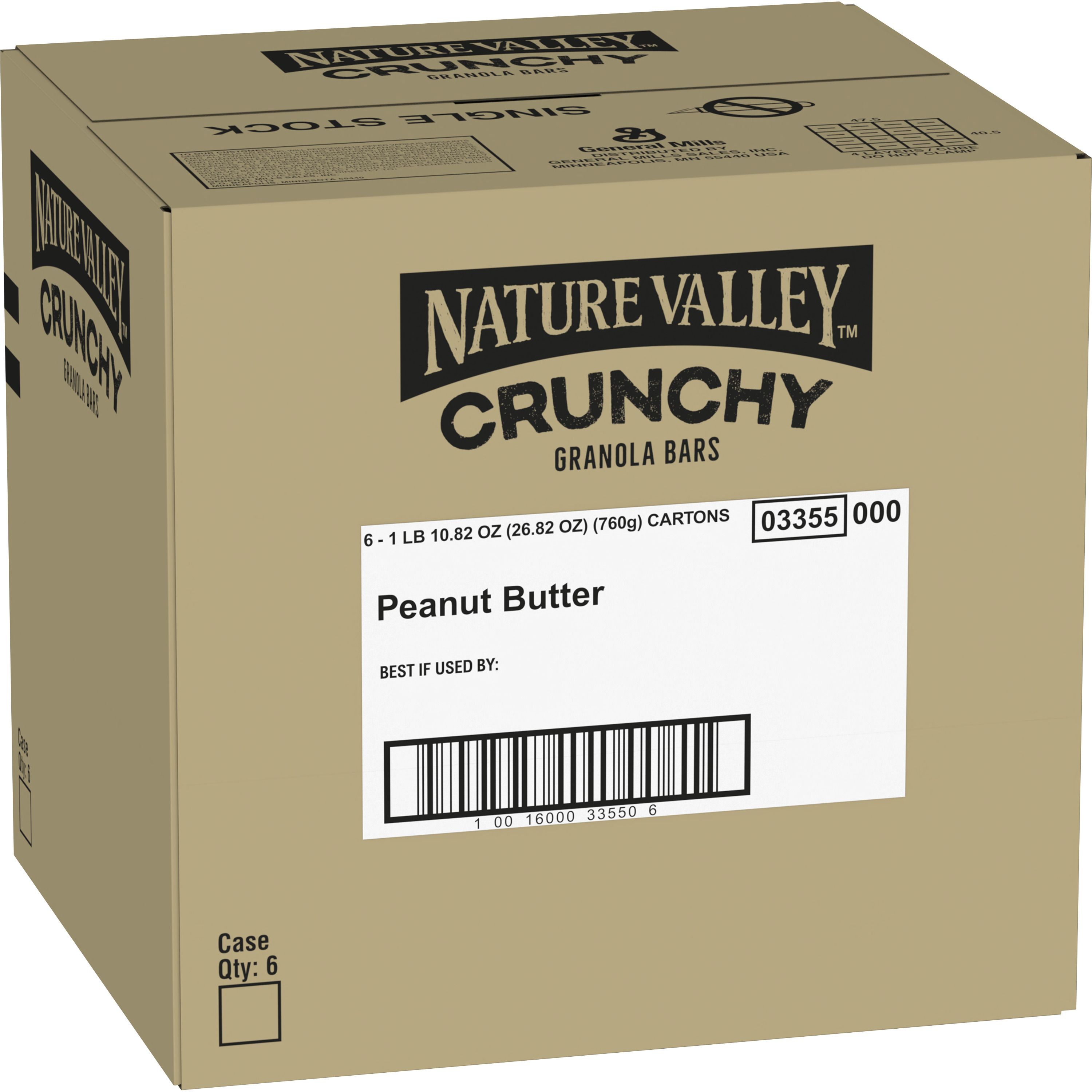 Case - Left Front 3D Nature Valley(TM) Crunchy Granola Bars Peanut Butter (Double Bar) (18 ct) 1.49 oz oz