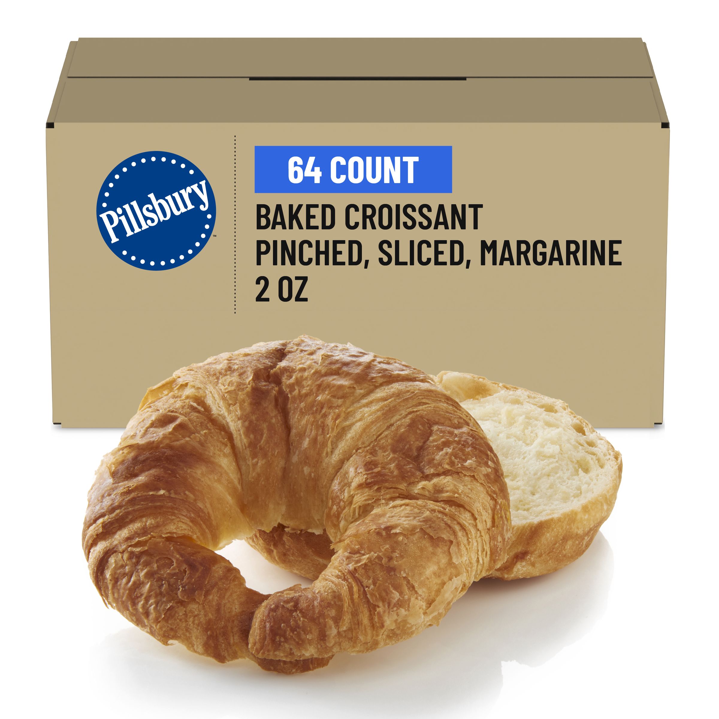  Case Optimized Hero Pillsbury Frozen Baked Croissant Bulk Pinched Sliced Margarine 64/2 OZ