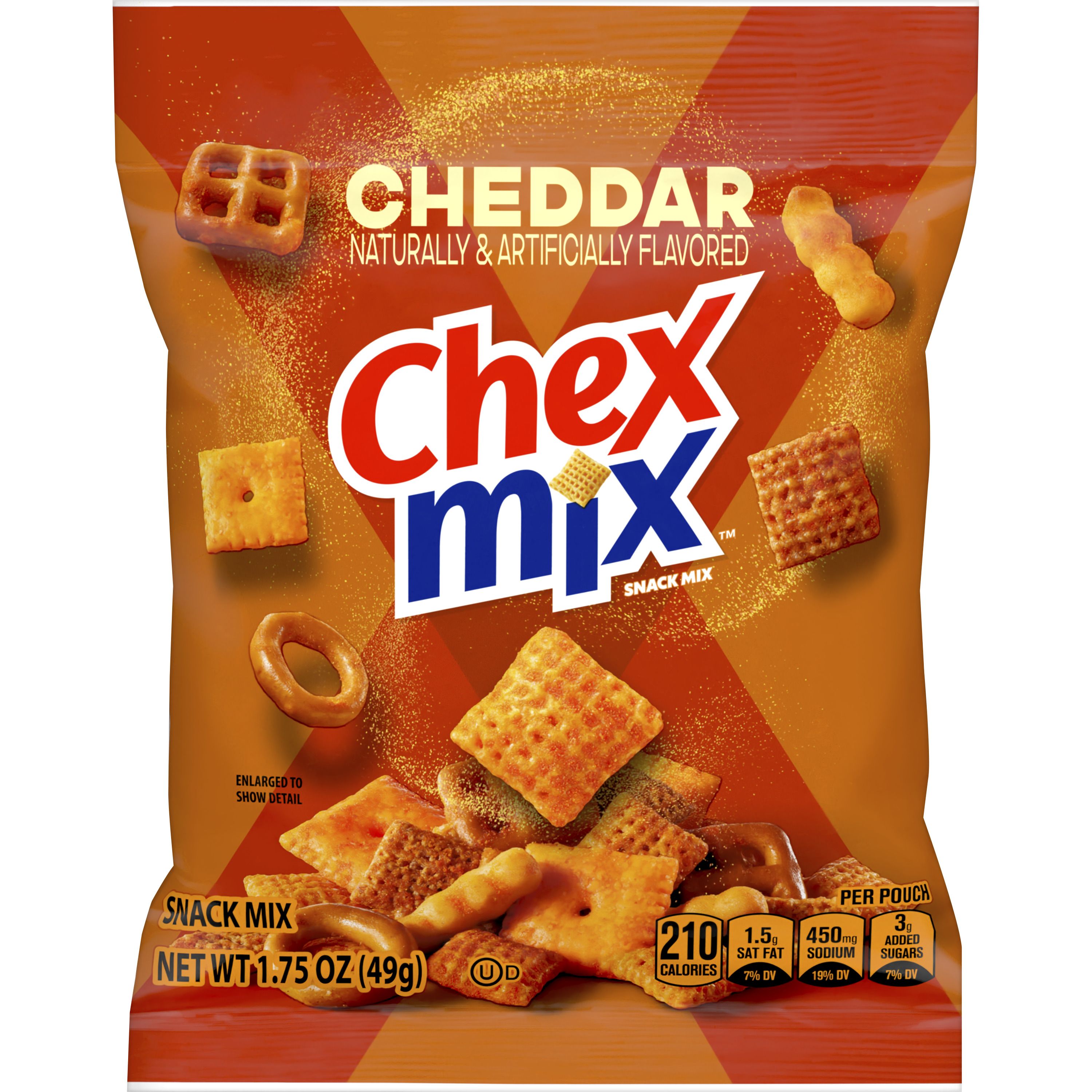Front - 3D Chex Mix Snack Mix Single Serve Pouch Cheddar 60/1.75 OZ
