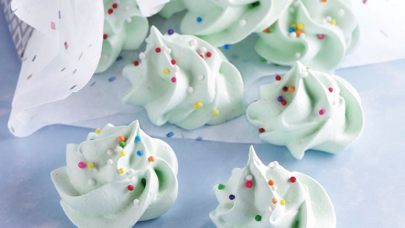 Mint-Kissed Meringue Cookies