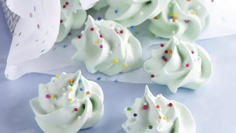 Mint-Kissed Meringue Cookies