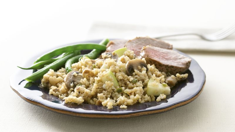 Bulgur with Mushrooms and Blue Cheese