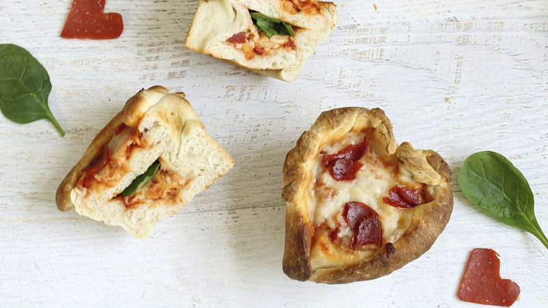 Mini Heart-Shaped Pizza Cakes