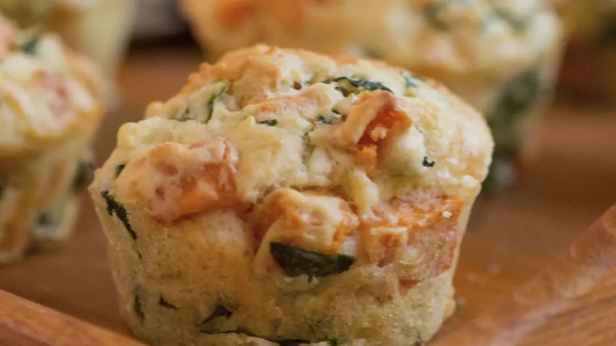 Sweet Potato, Kale and Feta Muffins