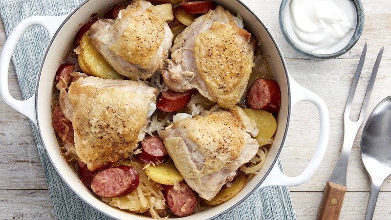 One-Pot Chicken, Sausage and Sauerkraut