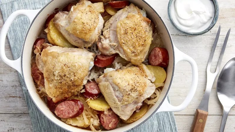 One-Pot Chicken, Sausage and Sauerkraut