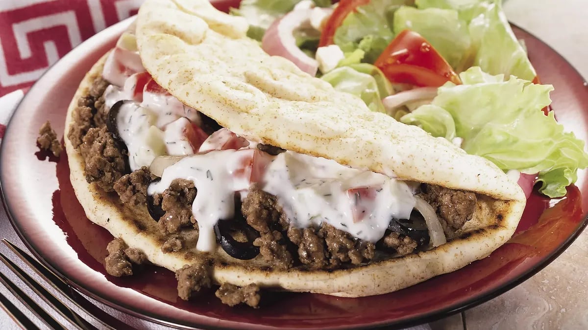 Beefy Greek Pita Folds