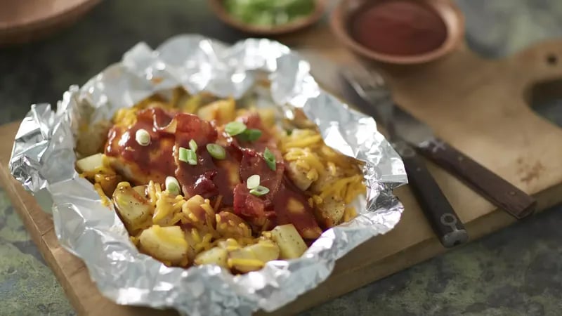 Double Barbecue Bacon Chicken Foil Packs