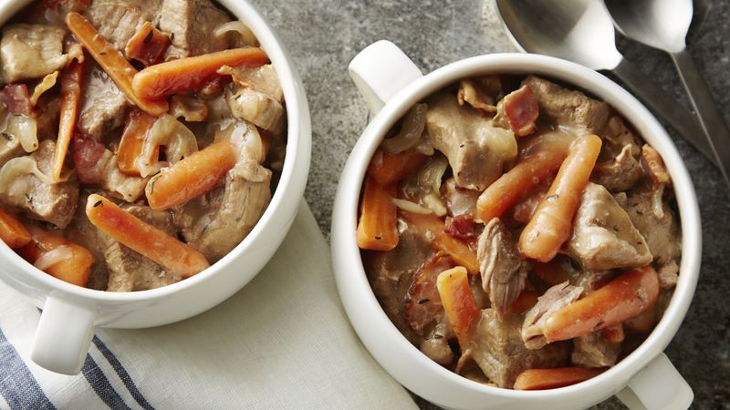 Slow-Cooker Beef and Bacon Stew for Two