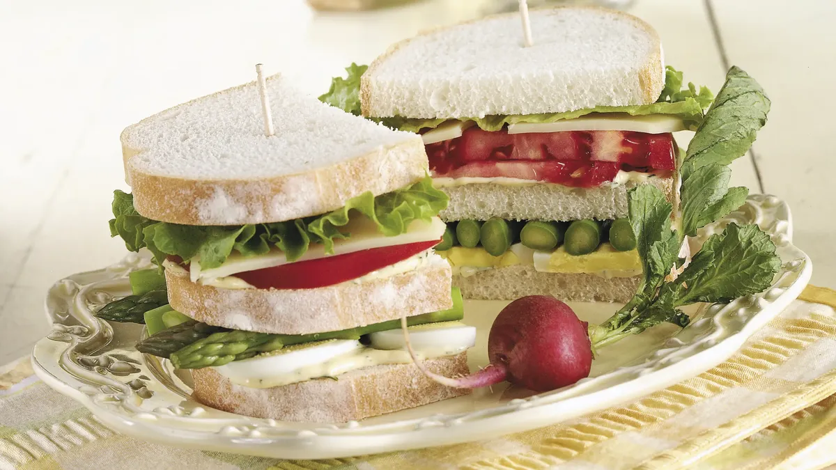 Egg and Asparagus Club Sandwiches
