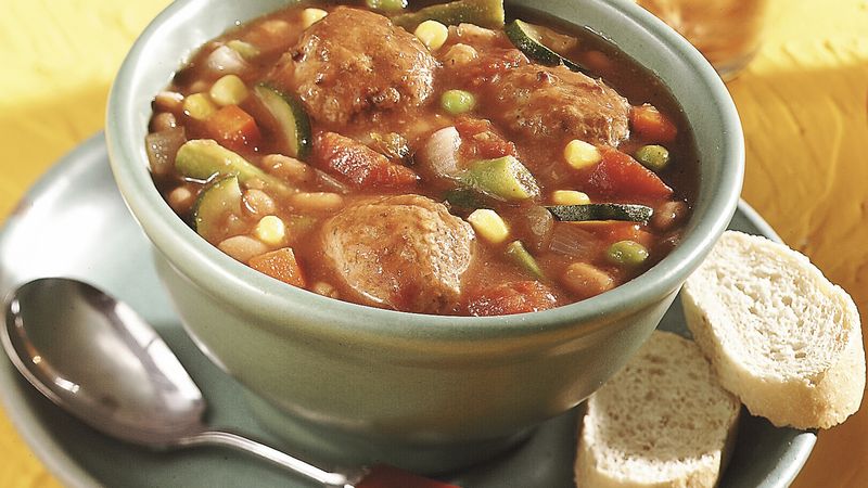 Slow-Cooker Meatball-Bean Stew