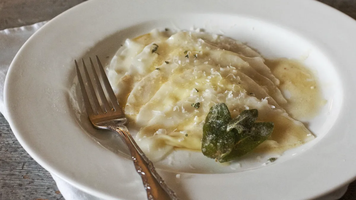 Pear and Pecorino Ravioli with Sage Butter Sauce