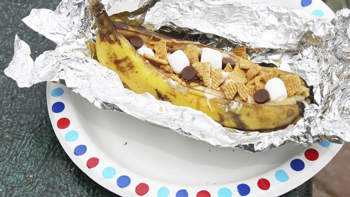 Campfire S’mores Banana Boats