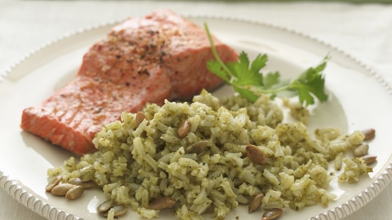 Green Rice with Toasted Pumpkin Seeds